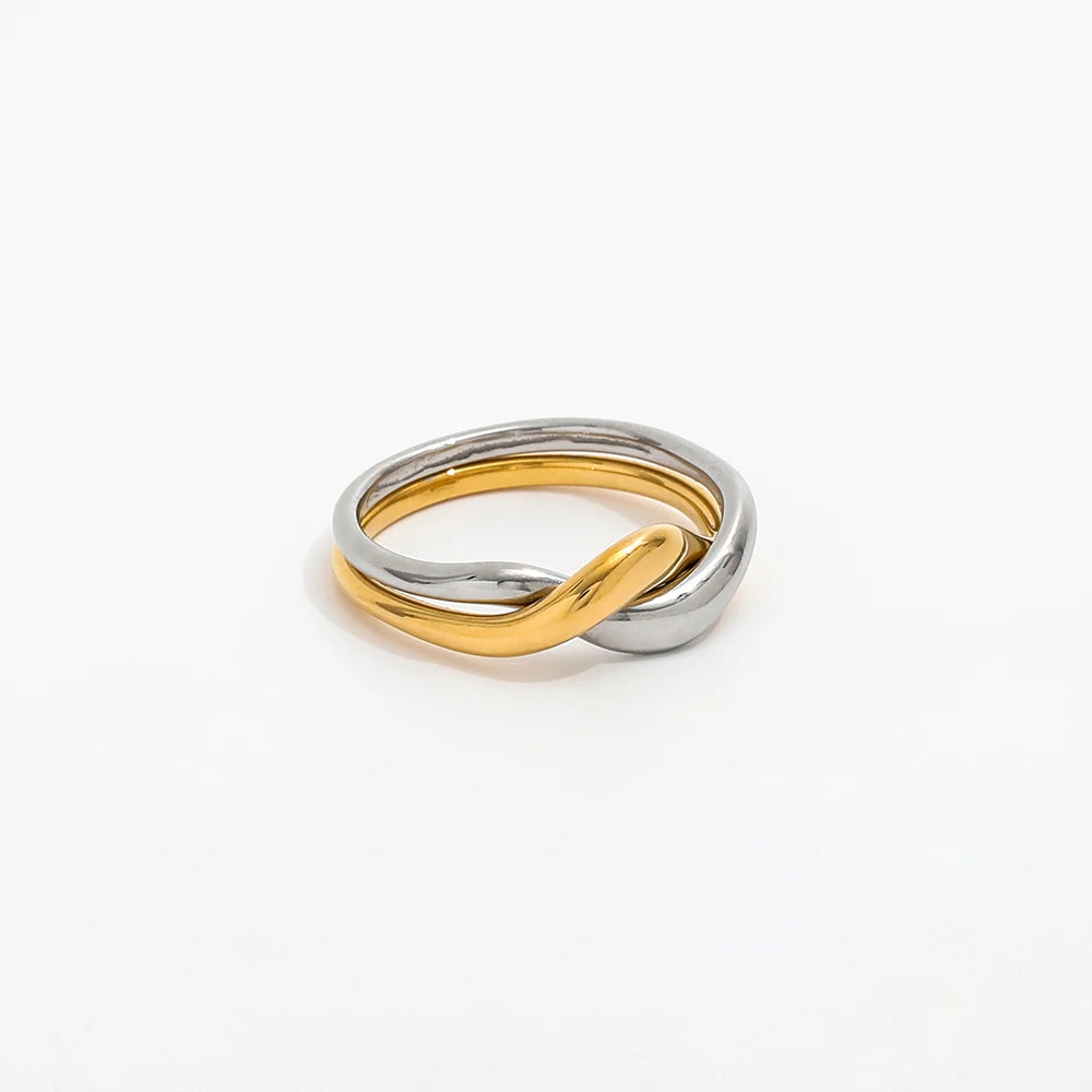 Two Tone Wave Ring