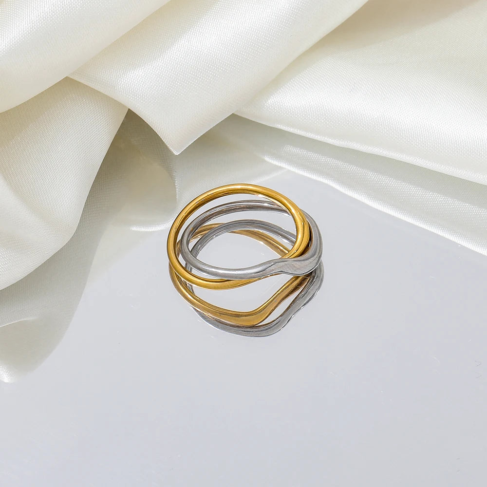 Two Tone Wave Ring