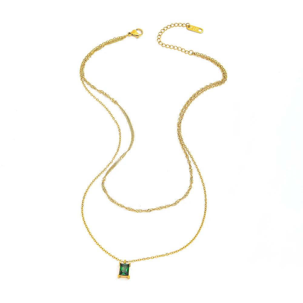 Vintage Green Double Layer Pendant